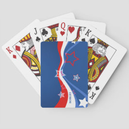 Baraja De Cartas Bandera americana abstracta, blanco rojo y azul