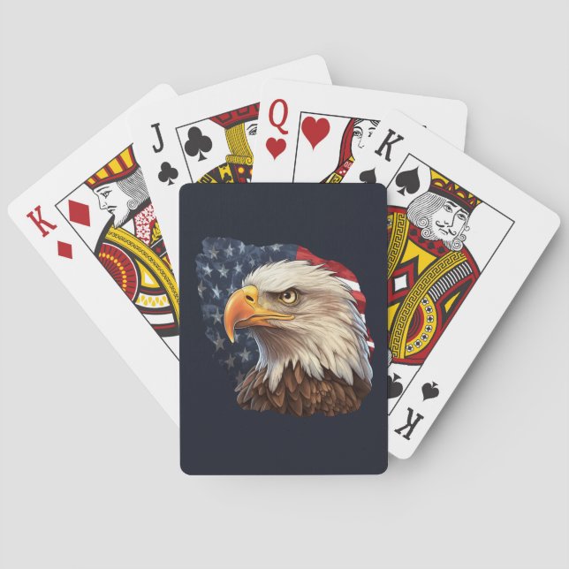 Baraja De Cartas Bandera americana águila calva (Reverso)
