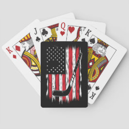 Baraja De Cartas Bandera Americana De Hockey Deportes Retro Vintage