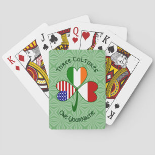 Baraja De Cartas Bandera americana irlandesa indonesia Trébol Perso