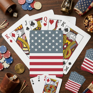 Baraja De Cartas Bandera Americana Patriótica Estrellas y Franjas