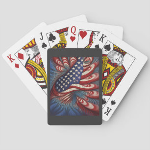 Baraja De Cartas Bandera Americana Patriótica Fractal