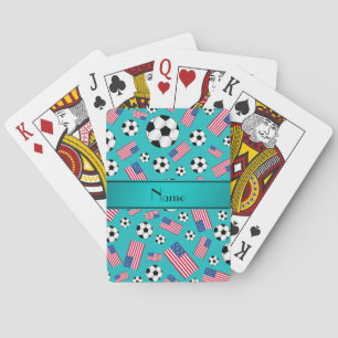 Baraja De Cartas Bandera americana personalizada del fútbol