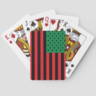 Baraja De Cartas Bandera Americana Roja Negra y Verde