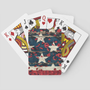 Baraja De Cartas Bandera Americana Rústica Estampado Leopardo (5)