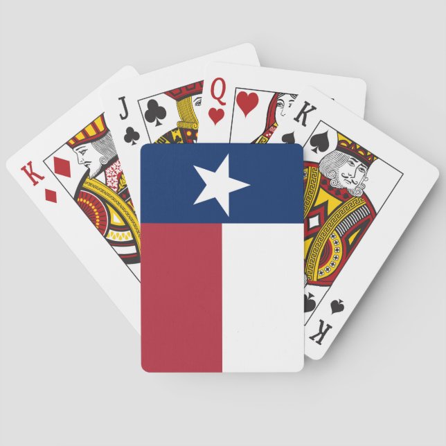 Baraja De Cartas Bandera azul roja de Texas (Reverso)
