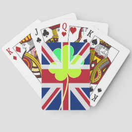 Baraja De Cartas Bandera británica irlandesa Shamrock Clover St. Pa