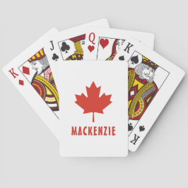 Baraja De Cartas Bandera canadiense Red Maple Leaf Canada Day Name