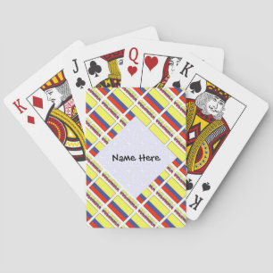 Baraja De Cartas Bandera colombiana cubierta con tu nombre