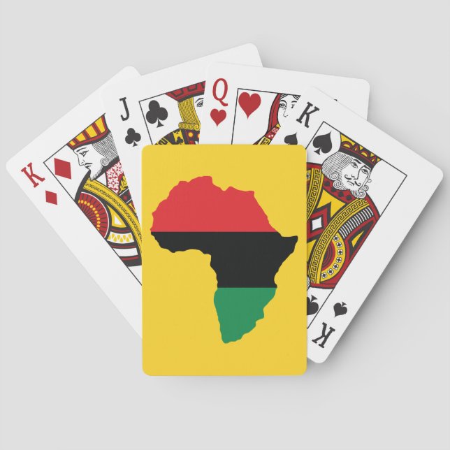 Baraja De Cartas Bandera de África Roja, Negra y Verde (Reverso)