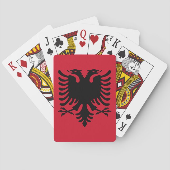 Baraja De Cartas Bandera de Albania (Reverso)