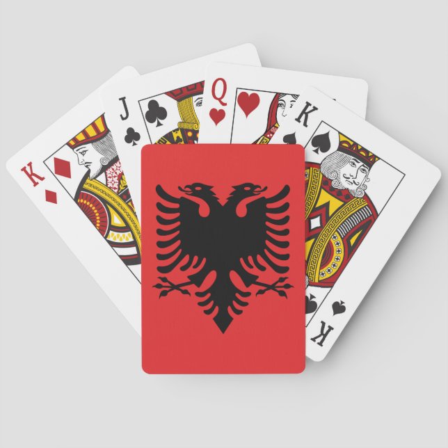 Baraja De Cartas Bandera de Albania (Reverso)