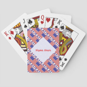 Baraja De Cartas Bandera de América EE. UU. Personalizada Roja en B
