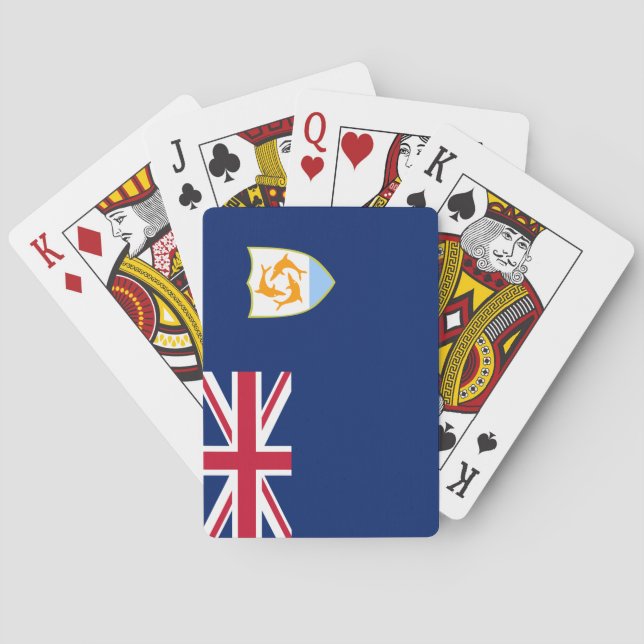 Baraja De Cartas Bandera de Anguila (Caribe) (Reverso)