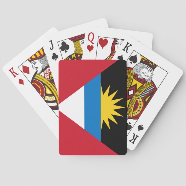 Baraja De Cartas Bandera de Antigua y de Barbuda (Reverso)