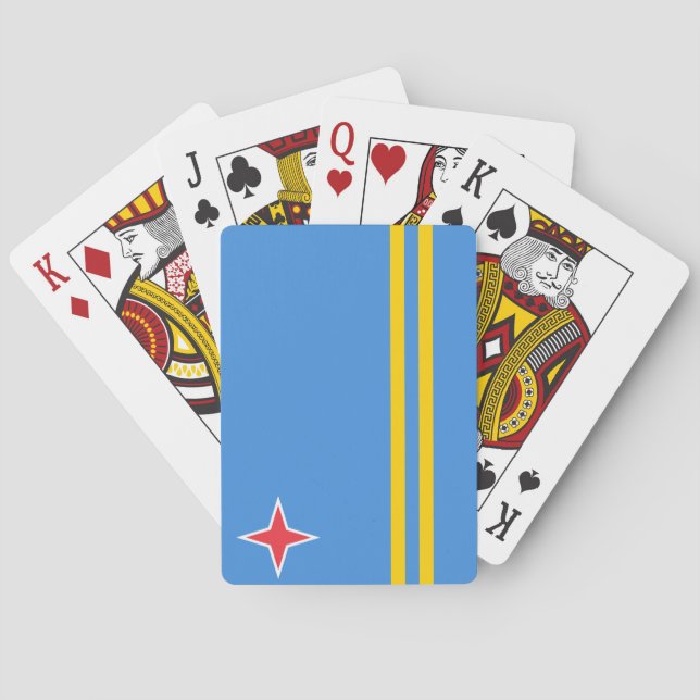 Baraja De Cartas Bandera de Aruba (Reverso)