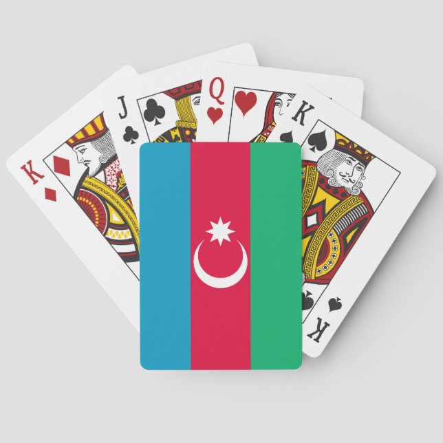 Baraja De Cartas Bandera de Azerbaiyán Patriótica (Reverso)