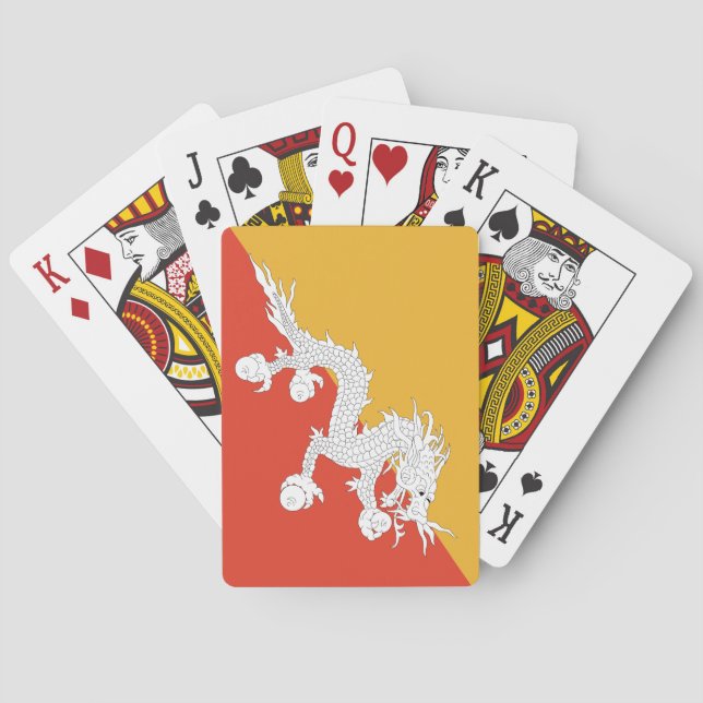 Baraja De Cartas Bandera de Bután (Reverso)