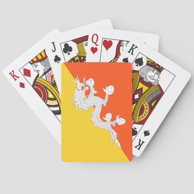 Baraja De Cartas Bandera de Bután (Bután) (dragón trueno) (Reverso)