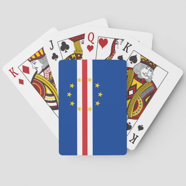 Baraja De Cartas Bandera de Cabo Verde (Reverso)
