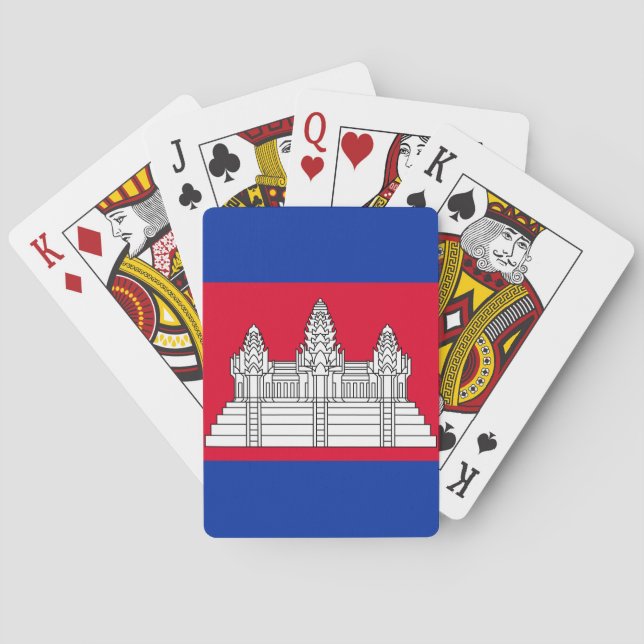 Baraja De Cartas Bandera de Camboya (Reverso)