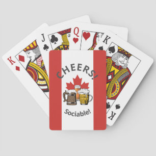 Baraja De Cartas BANDERA DE CANADÁ Caricatura 3 Cervezas Brindis So