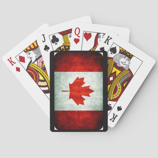 Baraja De Cartas Bandera de Canadá con problemas (Reverso)