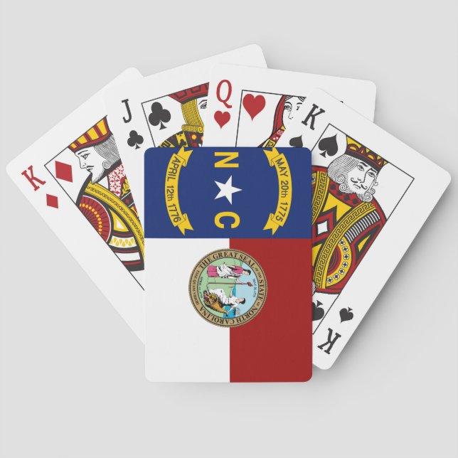 Baraja De Cartas Bandera de Carolina del Norte (Reverso)