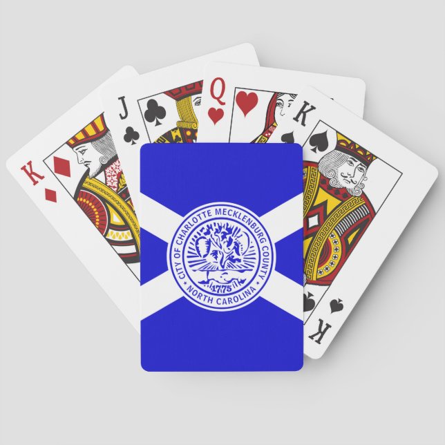 Baraja De Cartas Bandera de Charlotte, Carolina del Norte (Reverso)