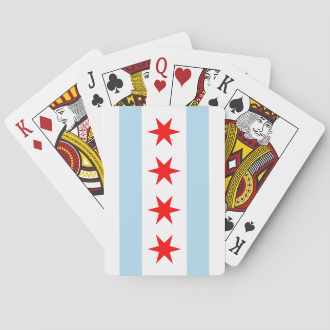Baraja De Cartas Bandera de Chicago (Reverso)