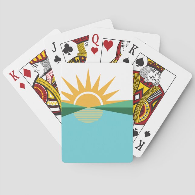 Baraja De Cartas Bandera de Coral Springs, Florida (Reverso)