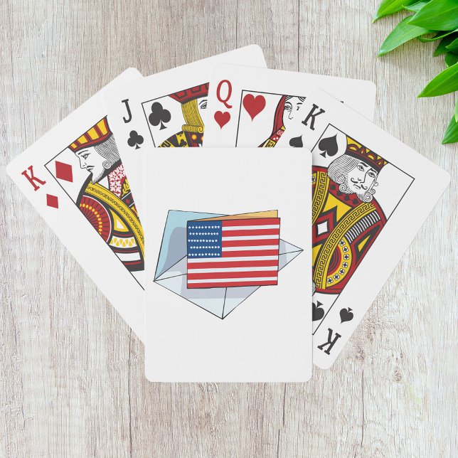 Baraja De Cartas Bandera De Estados Unidos En Una Tarjeta (Subido por el creador)
