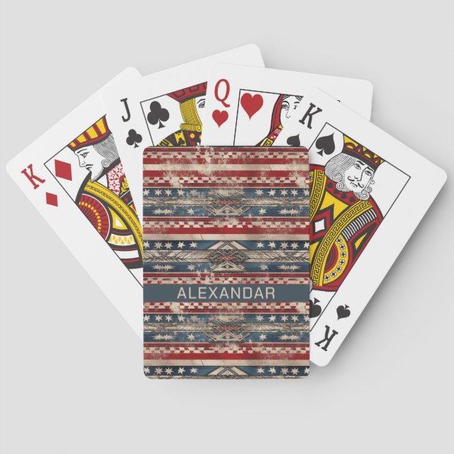 Baraja De Cartas Bandera de Estados Unidos Occidental (Reverso)