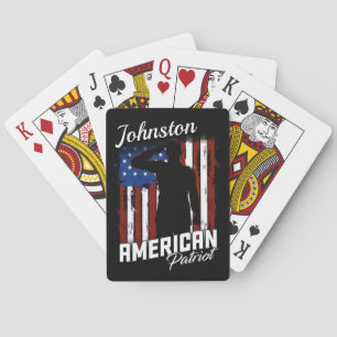 Baraja De Cartas Bandera de Estados Unidos Patriota Norteamericano