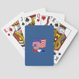 Baraja De Cartas Bandera de Estados Unidos USA Balón de Fútbol Fond
