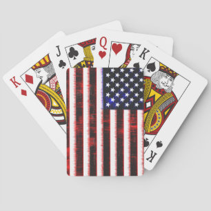 Baraja De Cartas Bandera de Estados Unidos - USA bandera, llovizna 