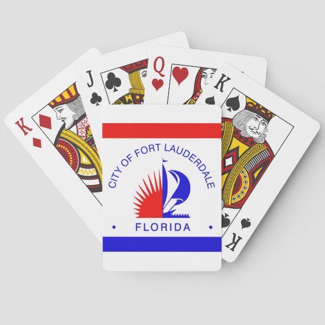 Baraja De Cartas Bandera de Fort Lauderdale, Florida (Reverso)