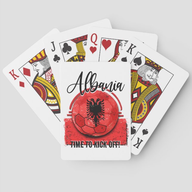 Baraja De Cartas Bandera de fútbol de Albania, fútbol nacional (Reverso)