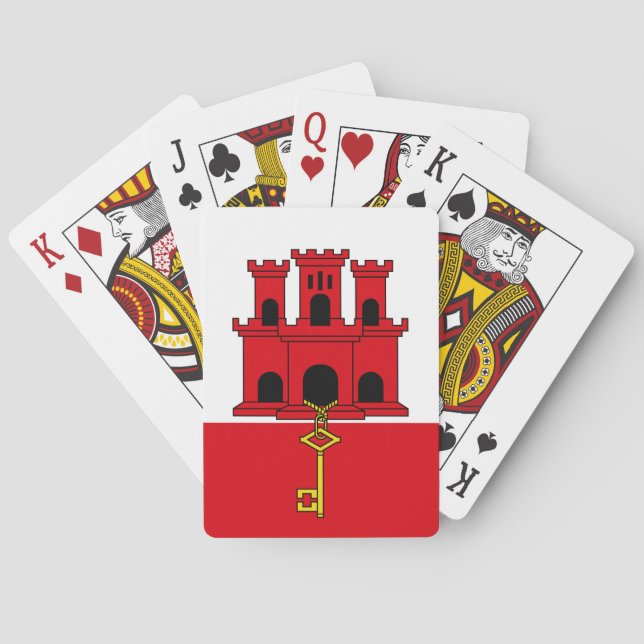 Baraja De Cartas Bandera de Gibraltar (Reverso)