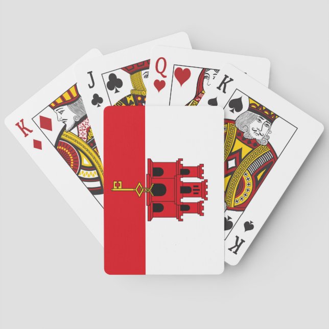 Baraja De Cartas Bandera de Gibraltar (Reverso)