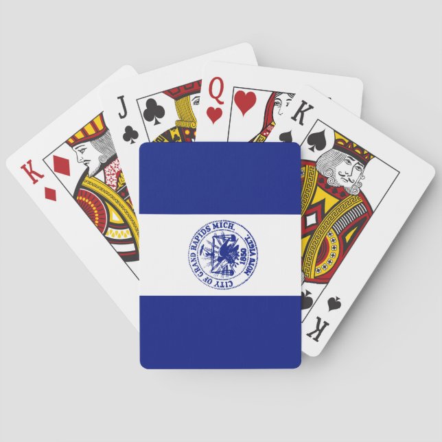 Baraja De Cartas Bandera de Grand Rapids (Michigan City) (Reverso)