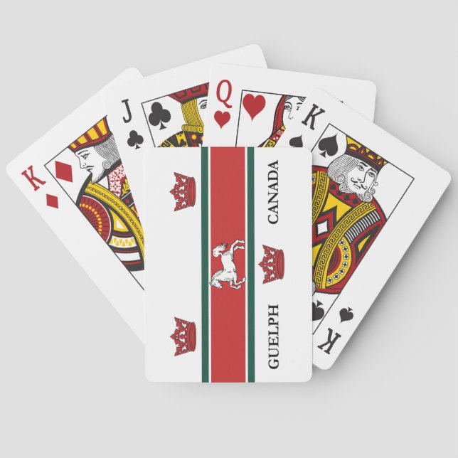 Baraja De Cartas Bandera de Guelph (Ontario, Canadá) (Reverso)