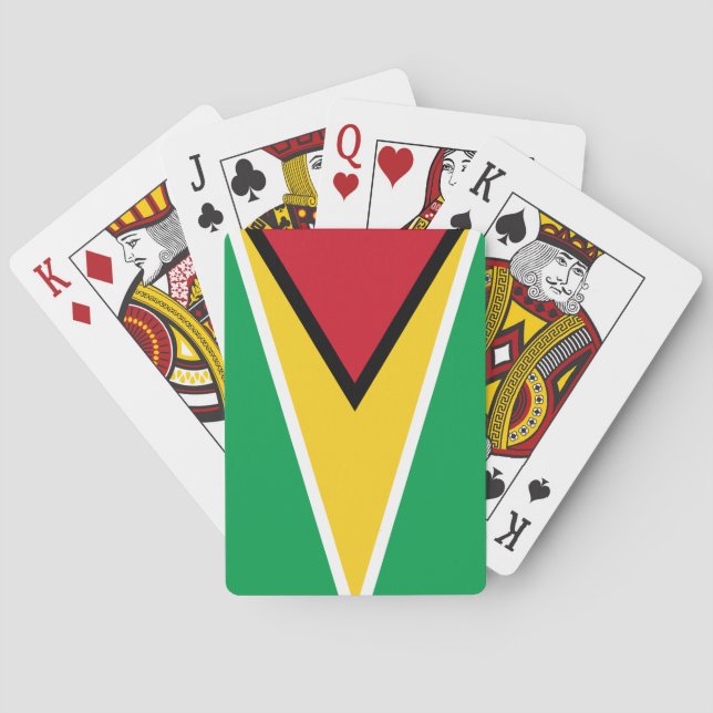 Baraja De Cartas Bandera de Guyana (guyanesa) (Reverso)
