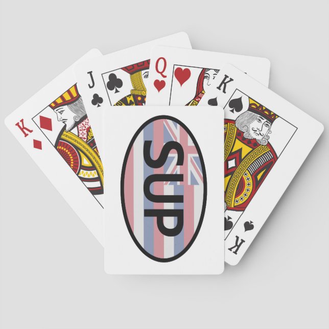 Baraja De Cartas Bandera de Hawaii Standup Paddling (Reverso)