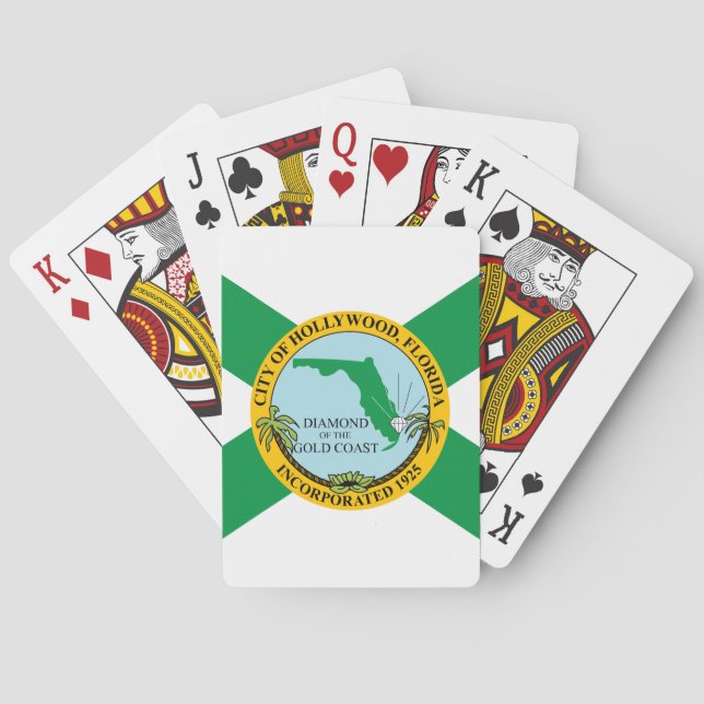 Baraja De Cartas Bandera de Hollywood, Florida (Reverso)