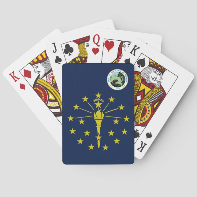 Baraja De Cartas Bandera de Indiana (Reverso)
