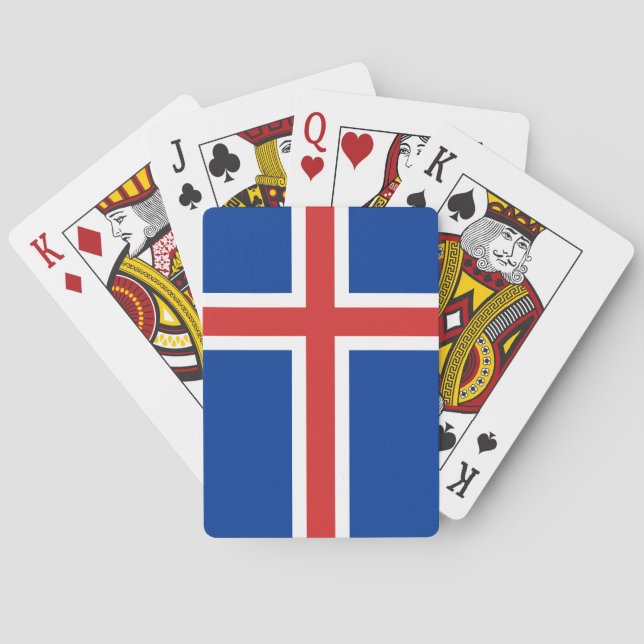 Baraja De Cartas Bandera de Islandia (Reverso)