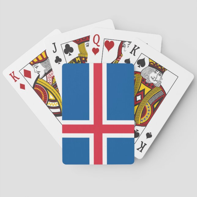 Baraja De Cartas Bandera de Islandia (Reverso)