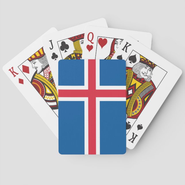 Baraja De Cartas Bandera de Islandia (Reverso)