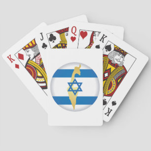Baraja De Cartas Bandera de Israel y mapa con emblema de Estrella d